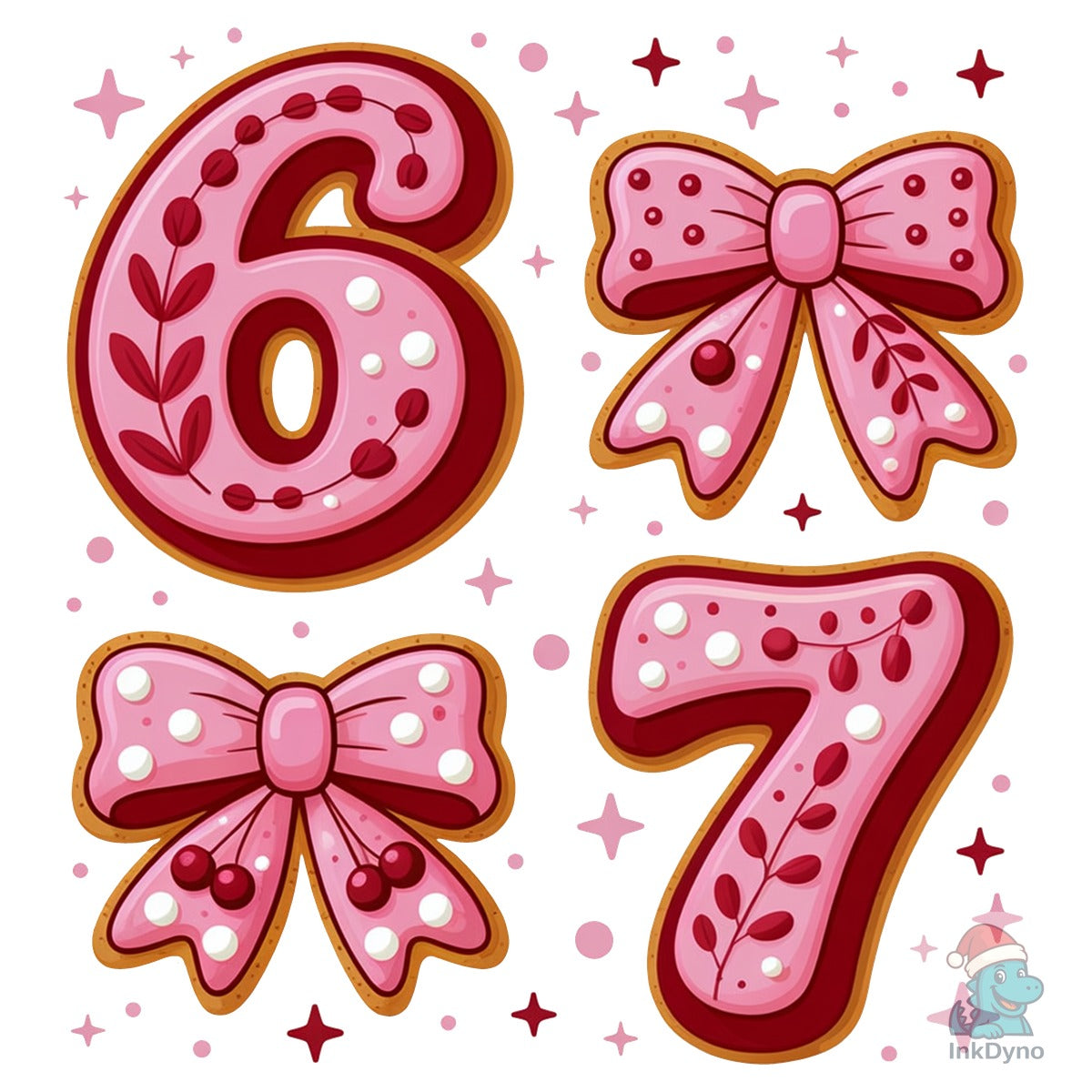 Valentine 67 Pink Bow Love Numbers