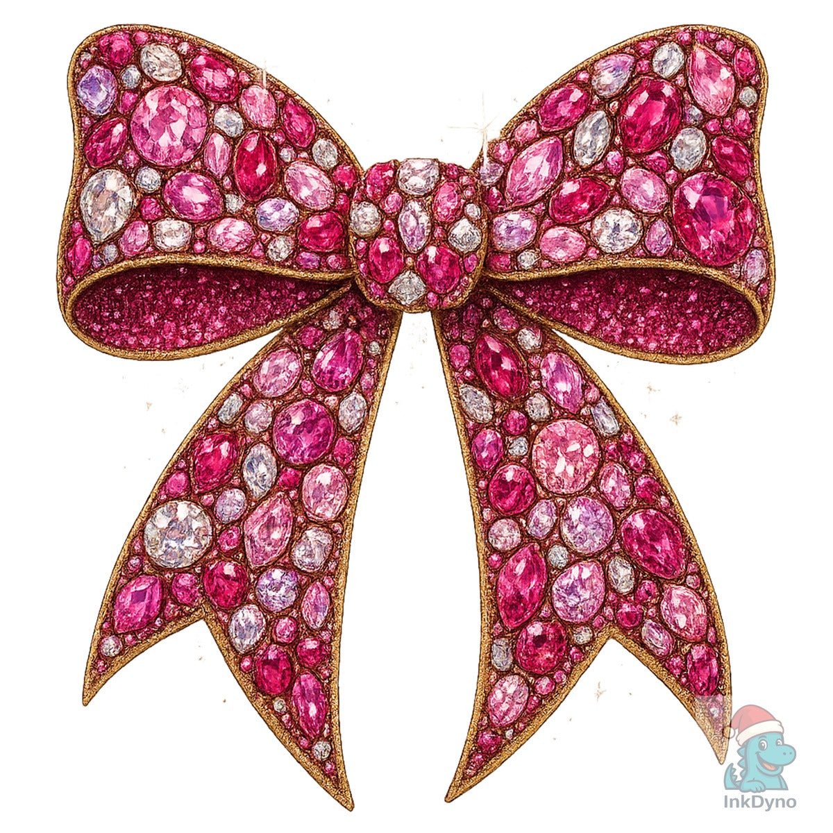 Faux Rhinestone Pink Bow