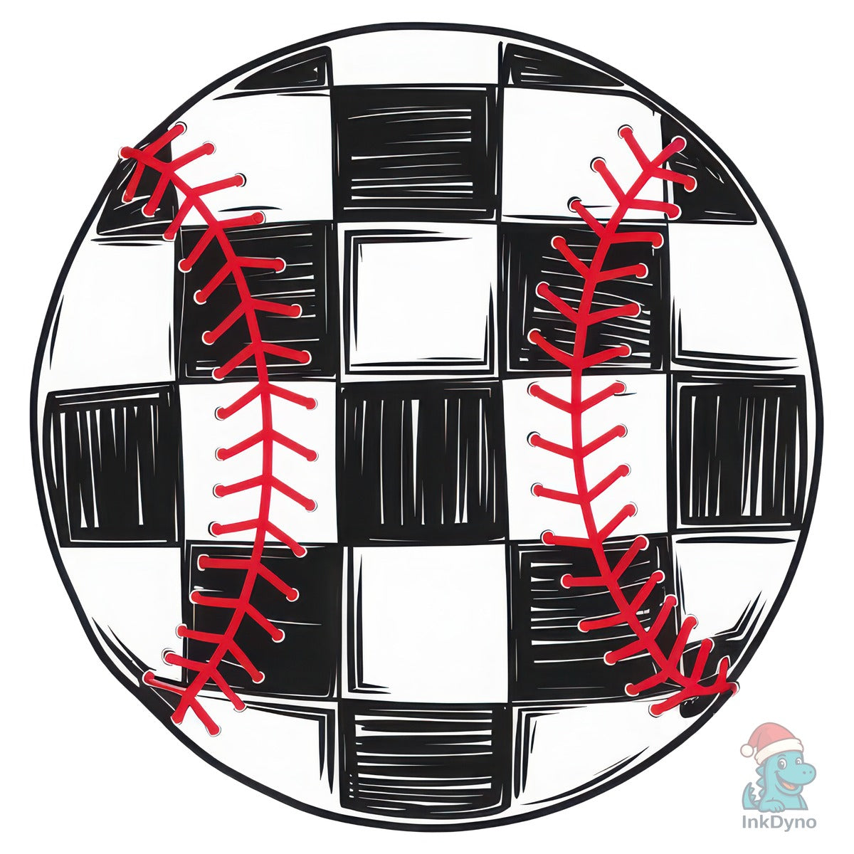 Checkered Baseball Ball Game Day