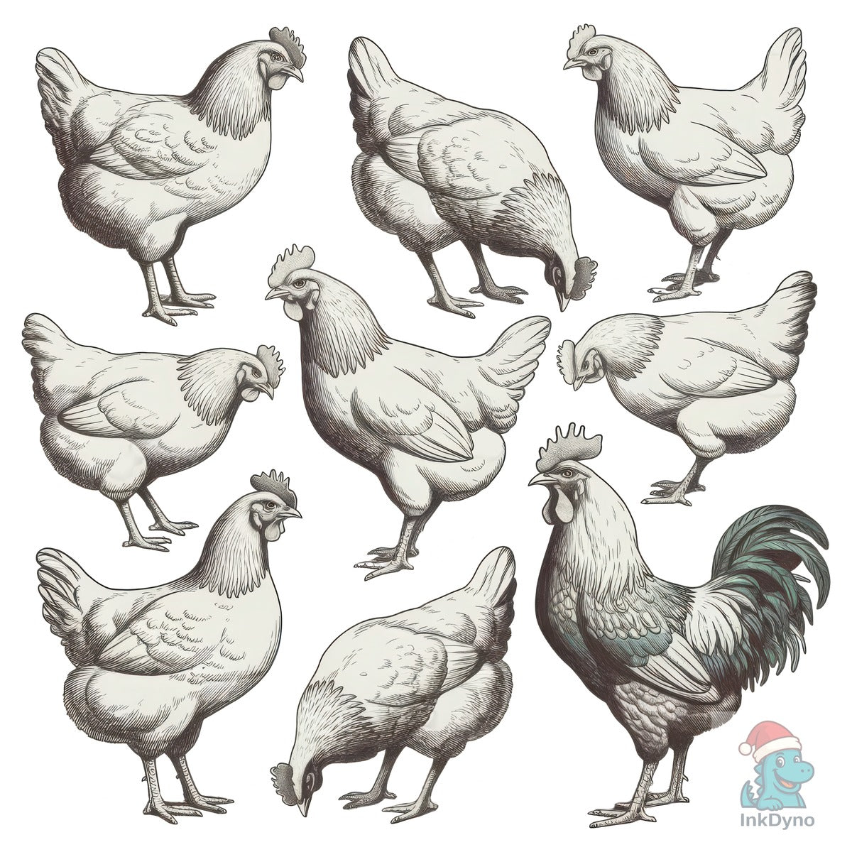 Vintage Retro Farm Chicken