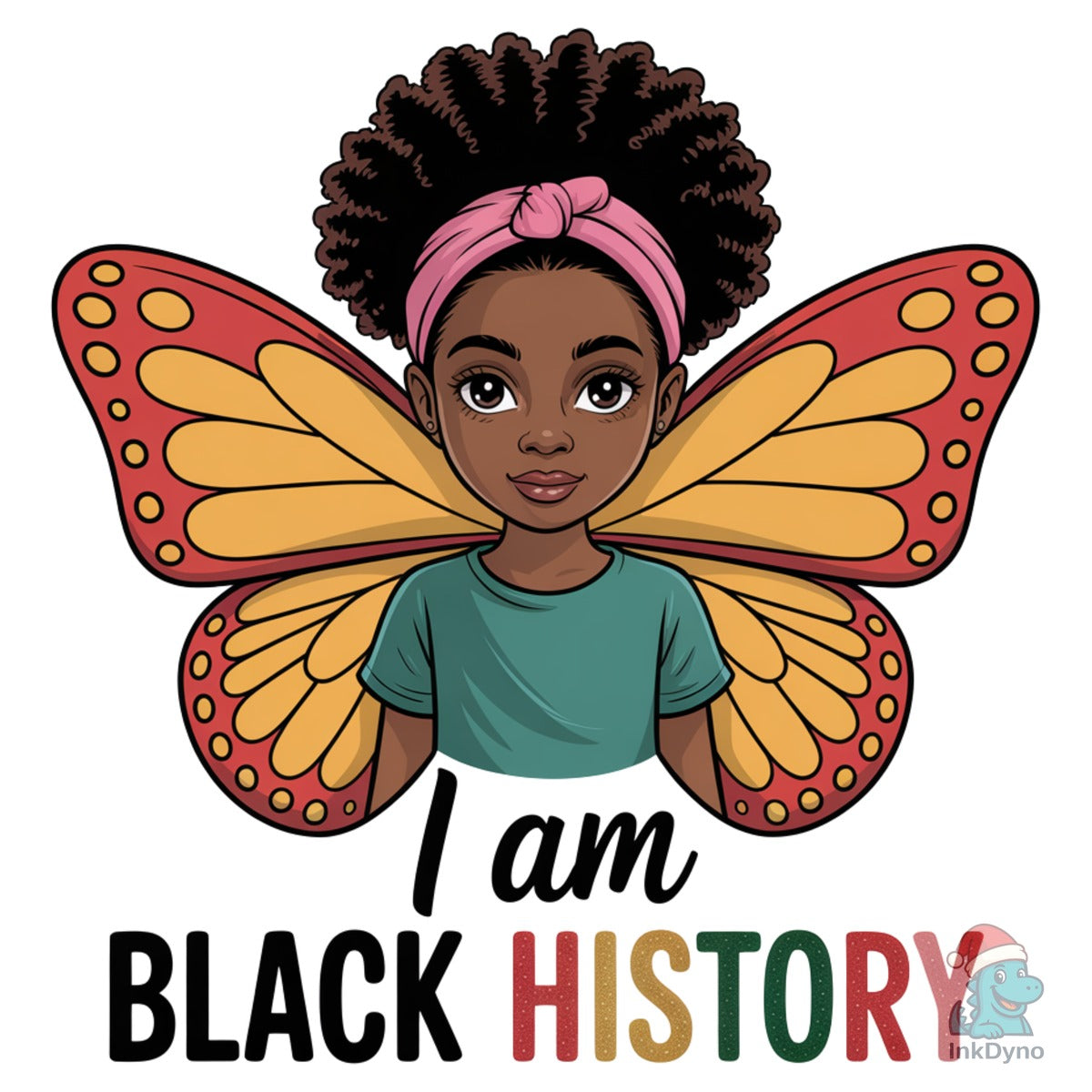 I Am Black History Girl Illustration