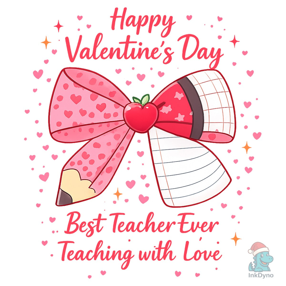 Teacher Valentine Coquette Bow Pencil