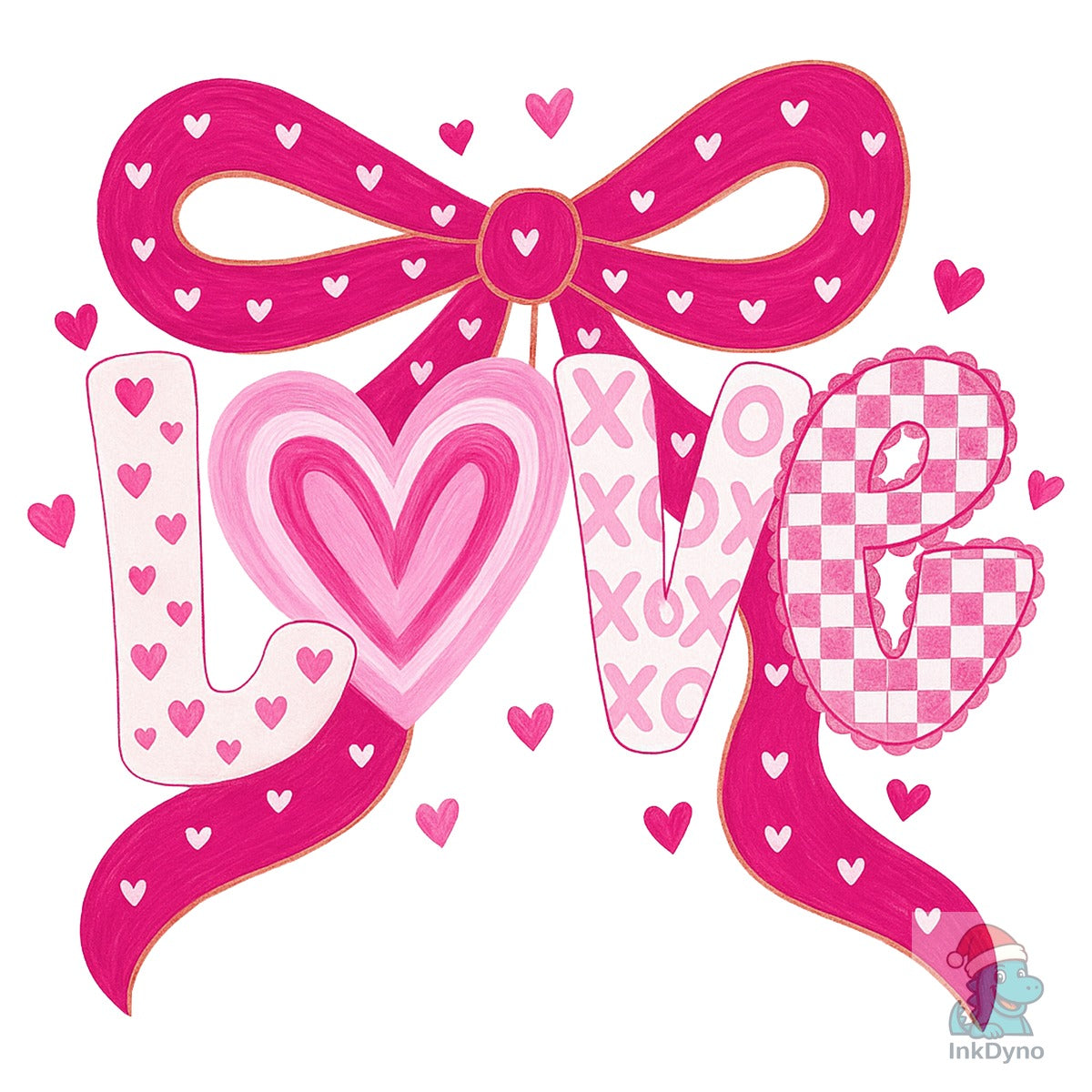 Coquette Heart Bow Preppy Valentine