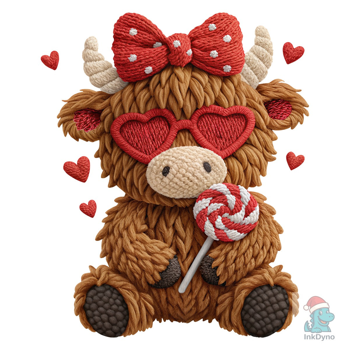 Yarn Crochet Valentine Highland Cow