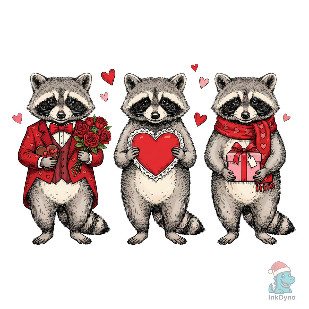 Cute Valentine Raccoon V-Day