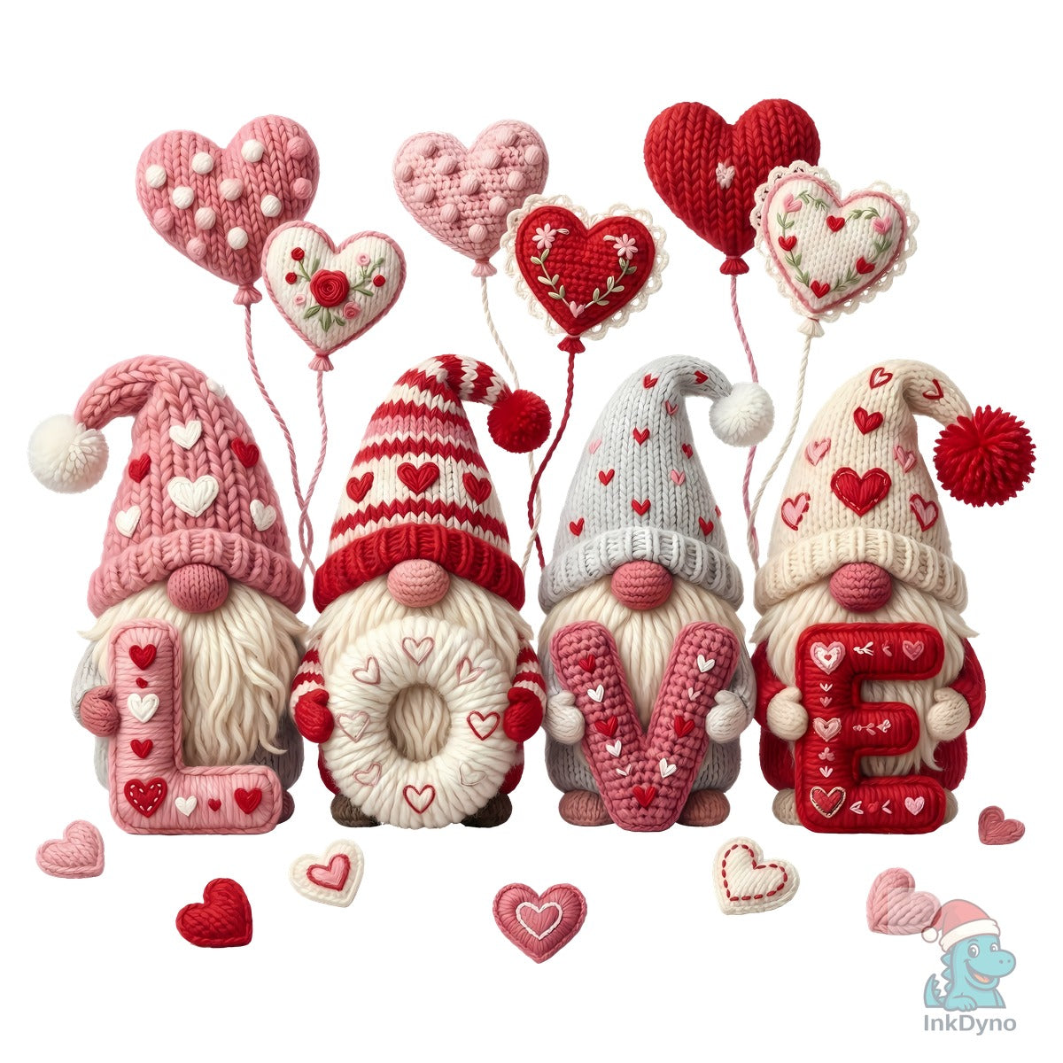 Faux Yarn Valentine Gnomes LOVE