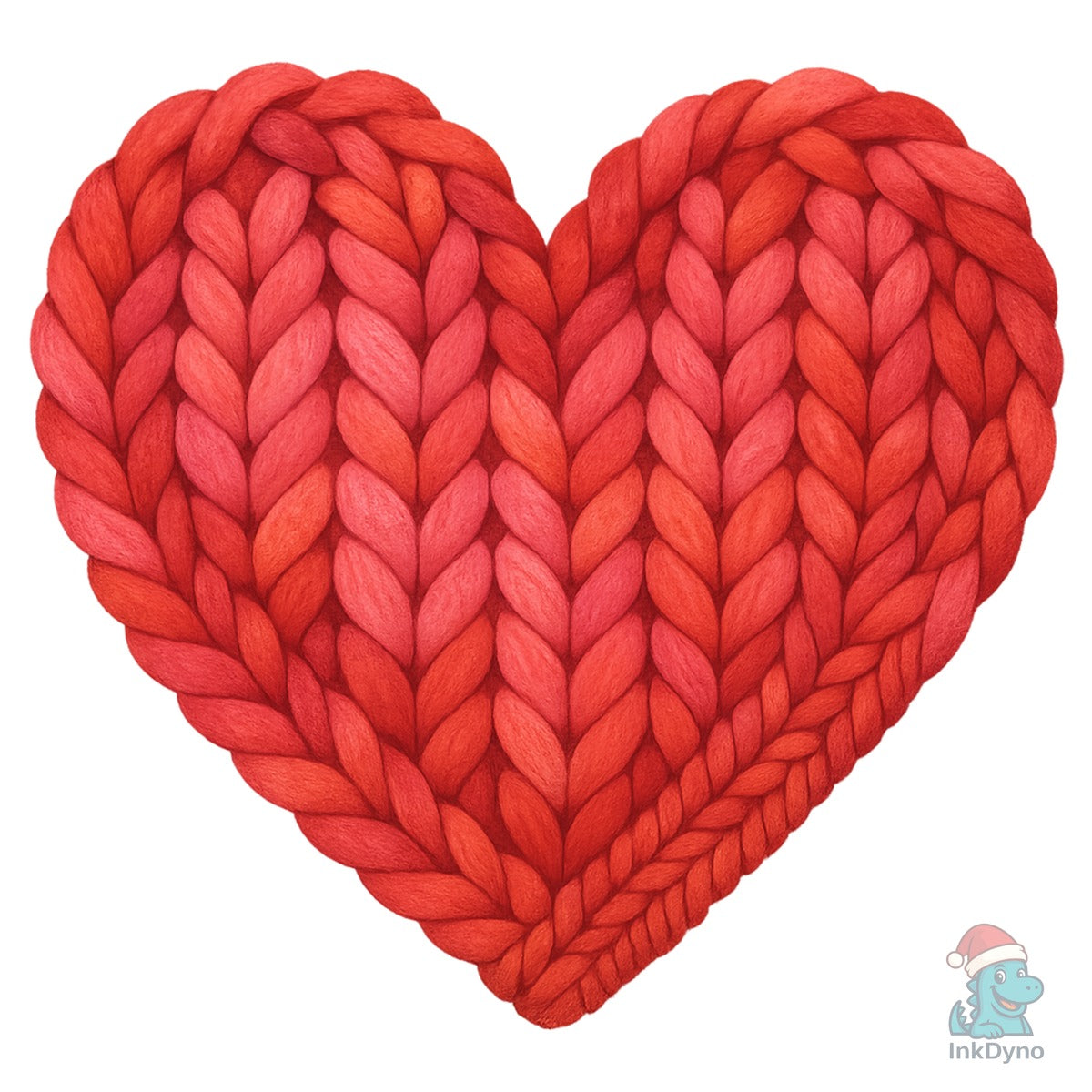 Chunky Faux Crochet Braided Heart