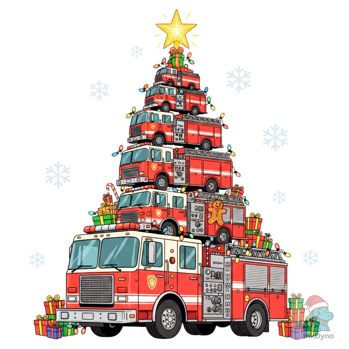 Firetruck Christmas Tree Firefighte