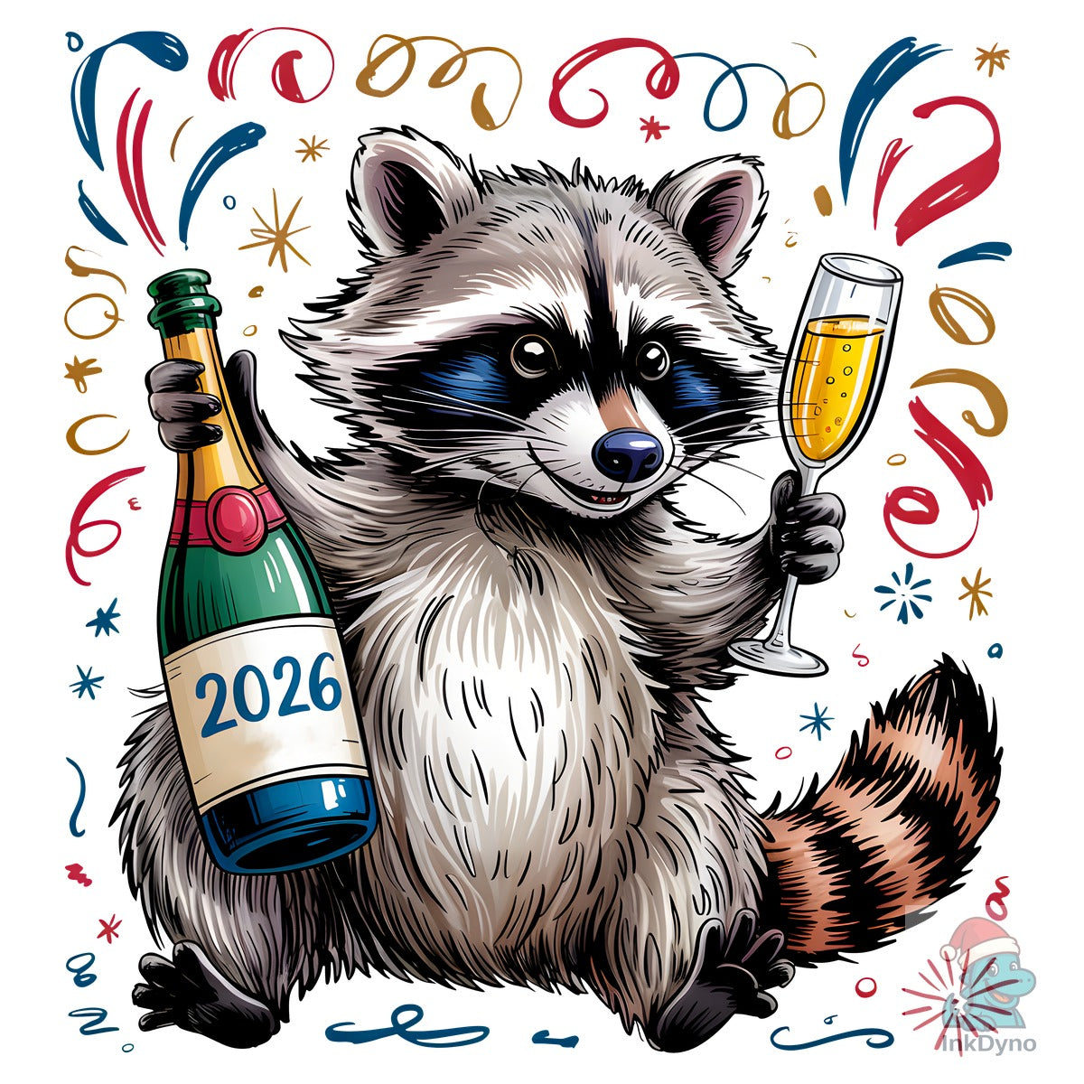 2026 Snarky New Year Raccoon