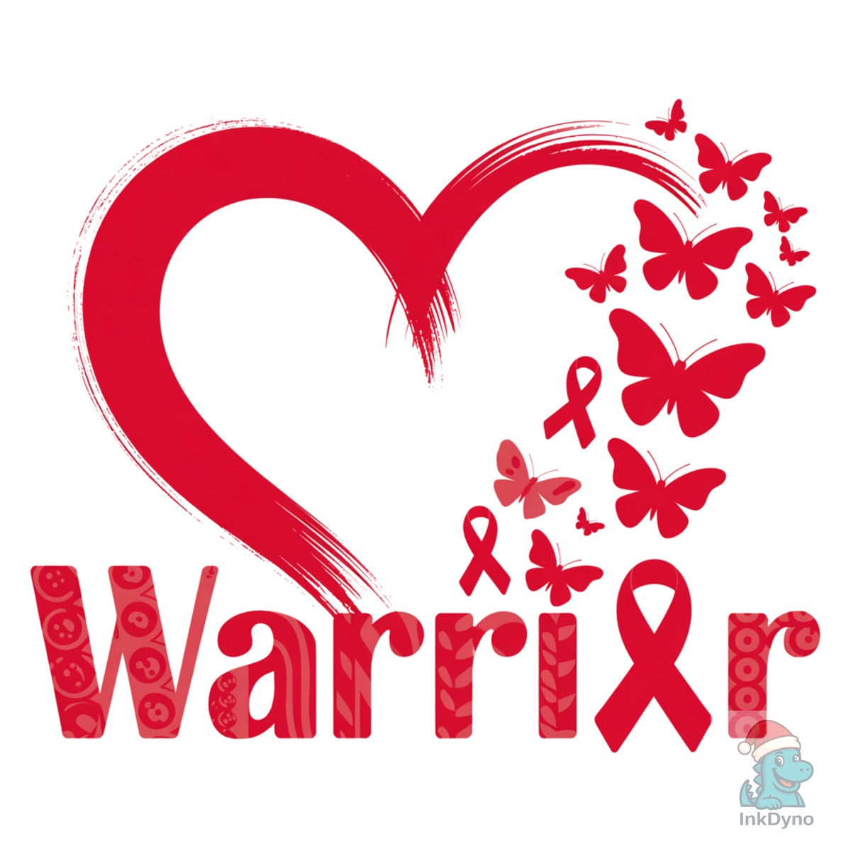 Heart Warrior Butterfly Ribbon