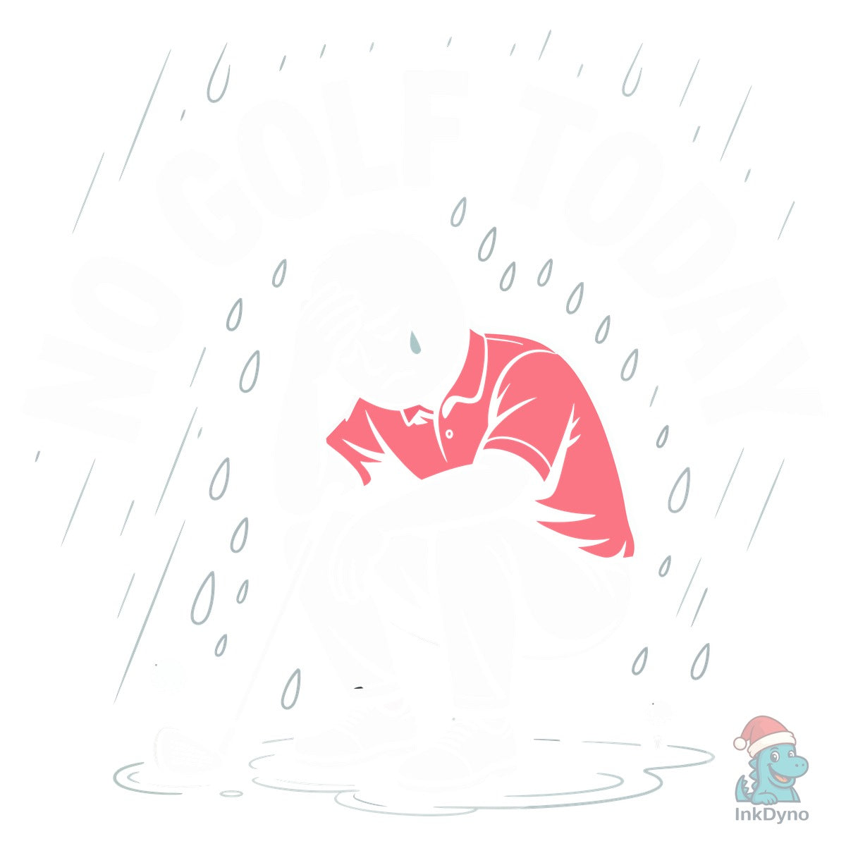 No Golf Today Funny Sad Stickman Golfer