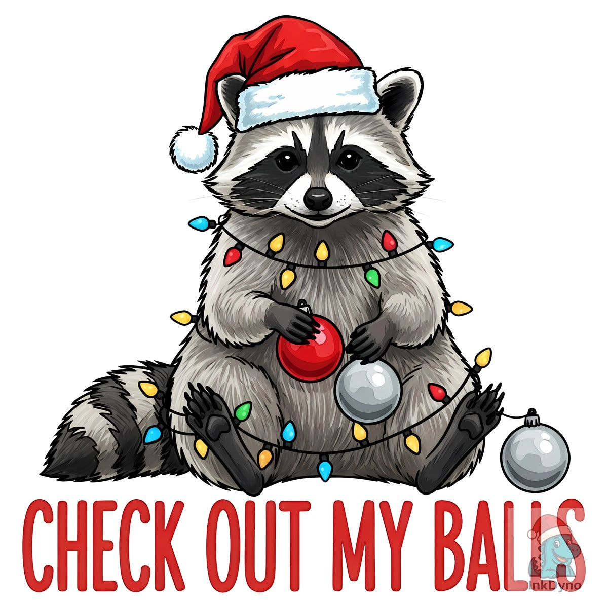 Cute Santa Hat Raccoon Sublimation