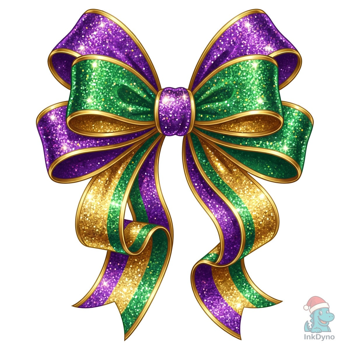 Mardi Gras Glitter Coquette Bow