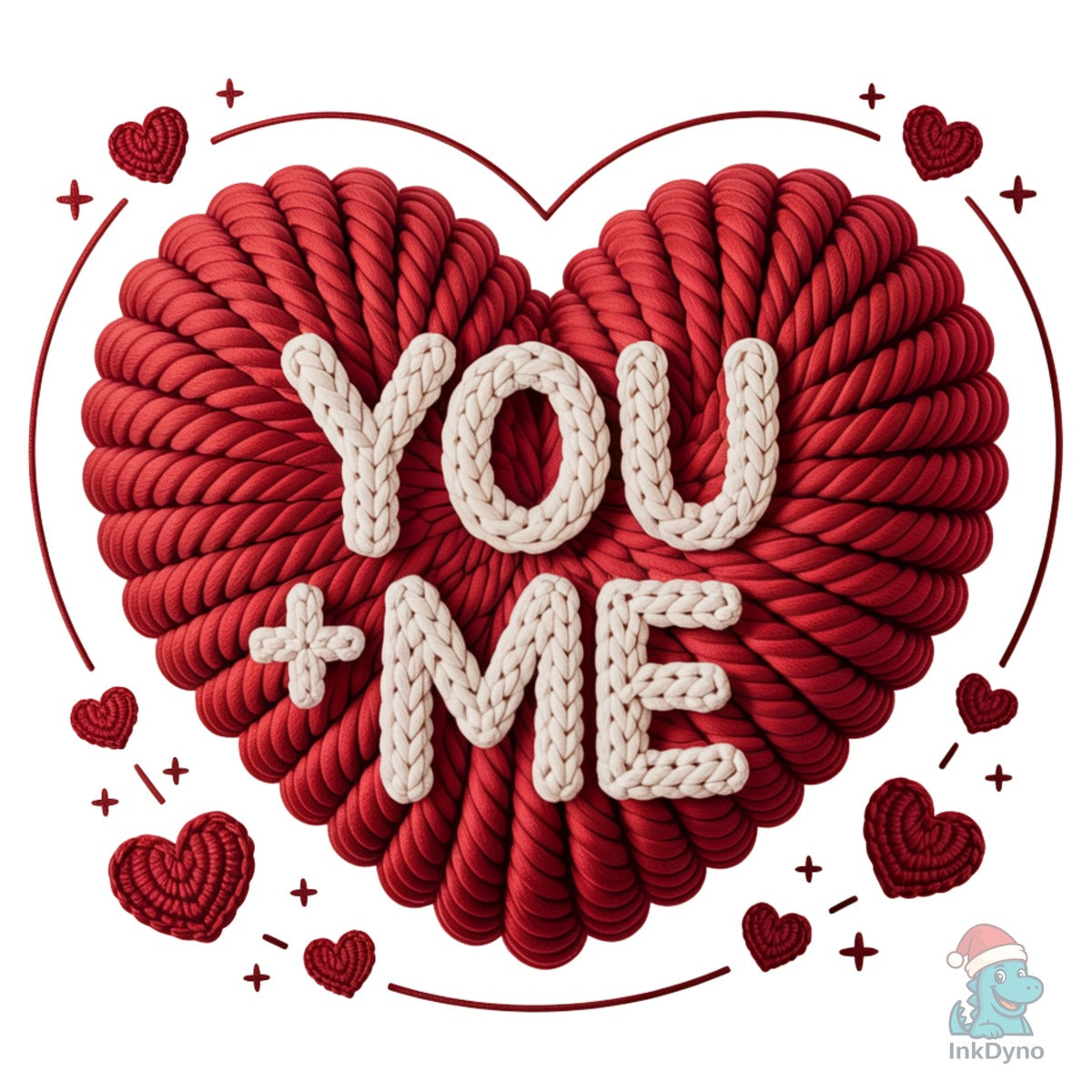 Faux Yarn Knitted Valentine Heart Design