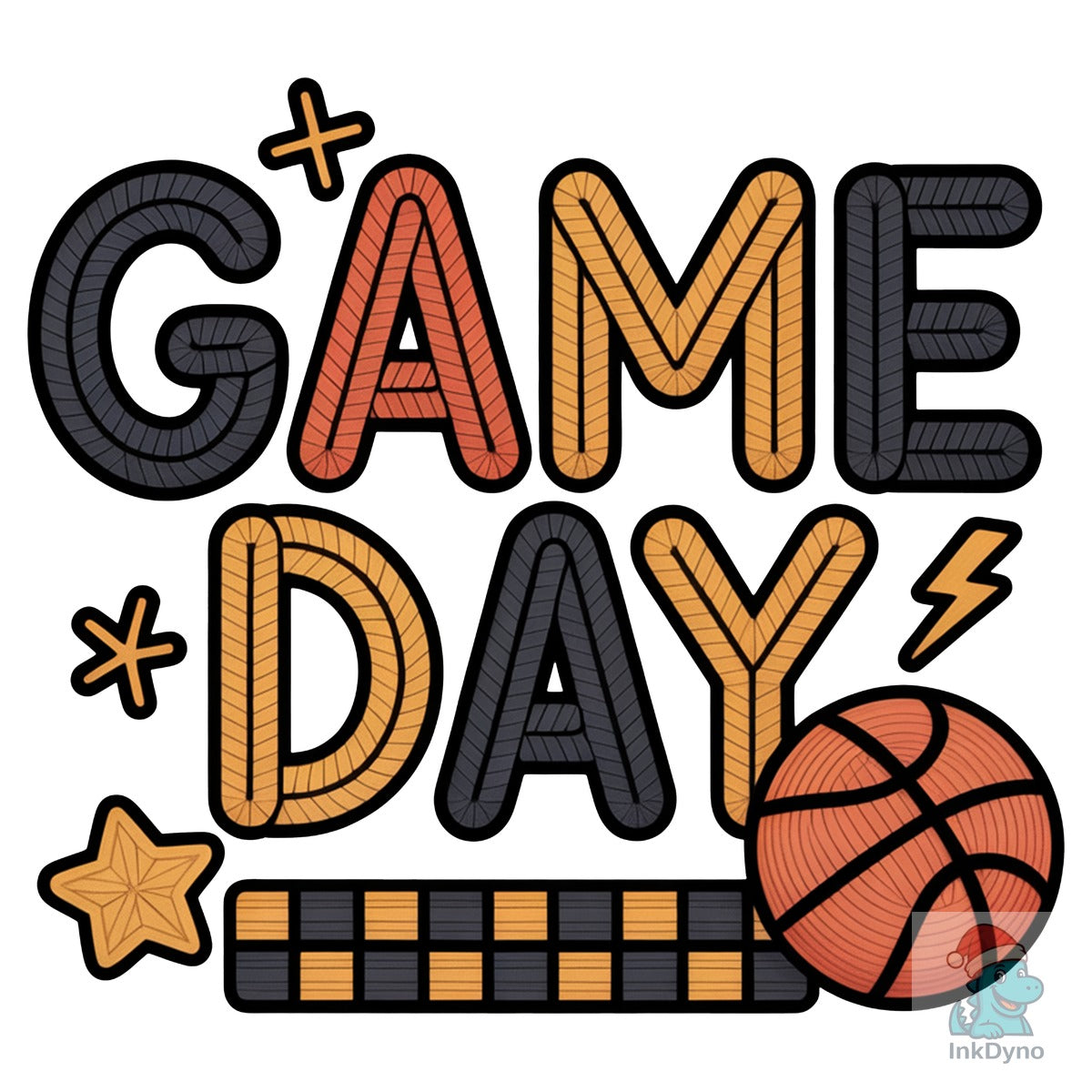 Faux Yarn Game Day Basketball