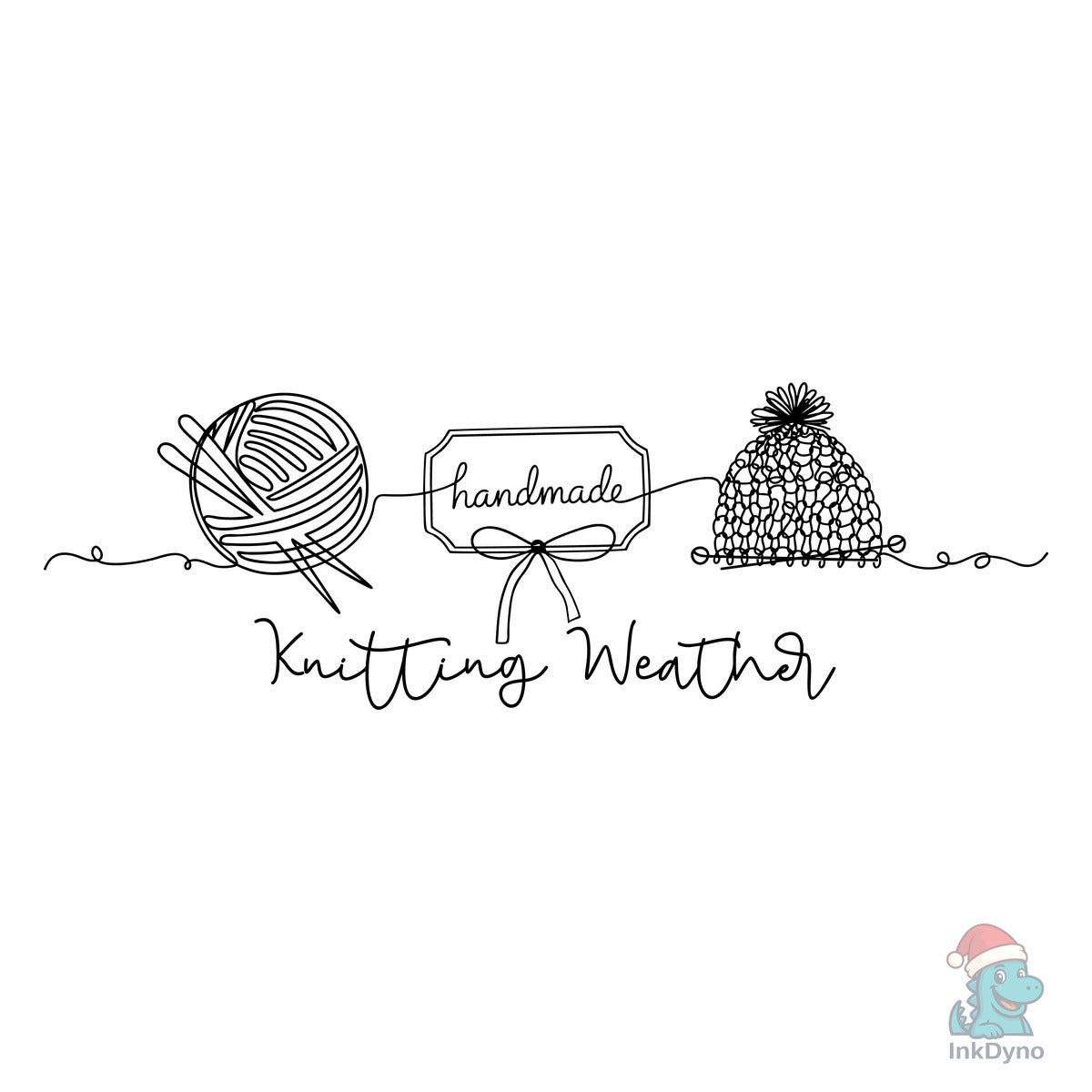 Knitting Weather Continuous Line Art