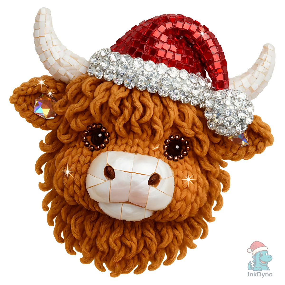 Rhinestone Highland Cow Christmas