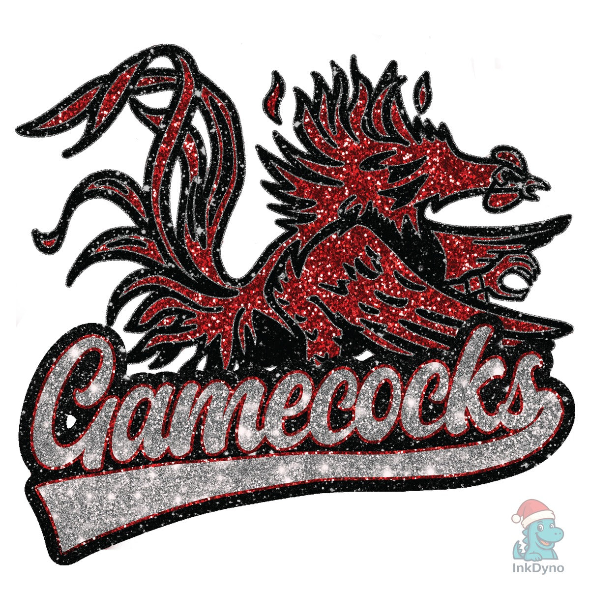Gamecocks Glitter Mascot Football