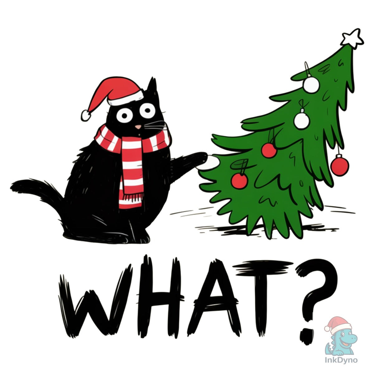 Funny Black Cat Christmas Design