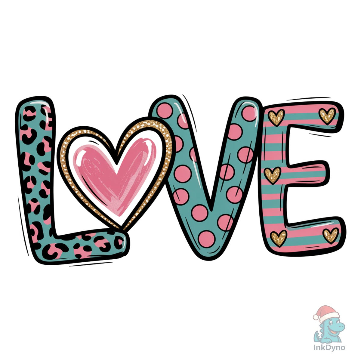 Love Valentine's Day Leopard Stripes