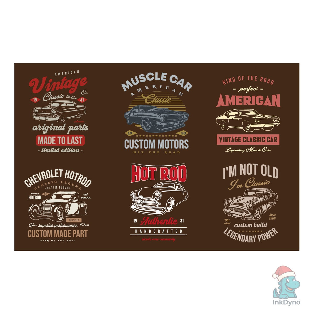 Vintage Classic Old Cars Tee Shirt Print