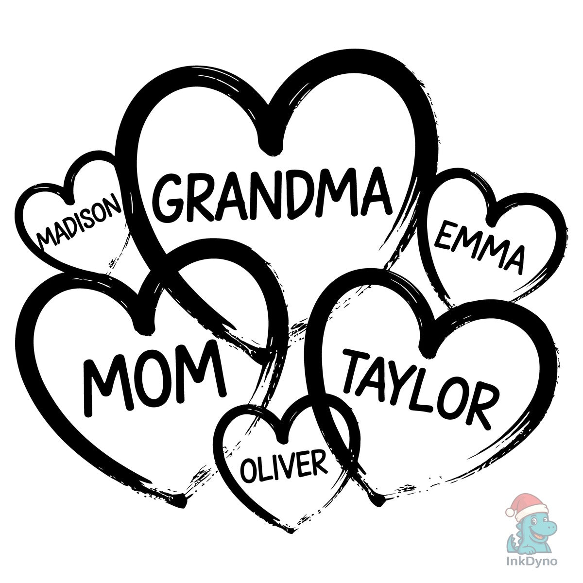 Family Hearts Grandma Mom
