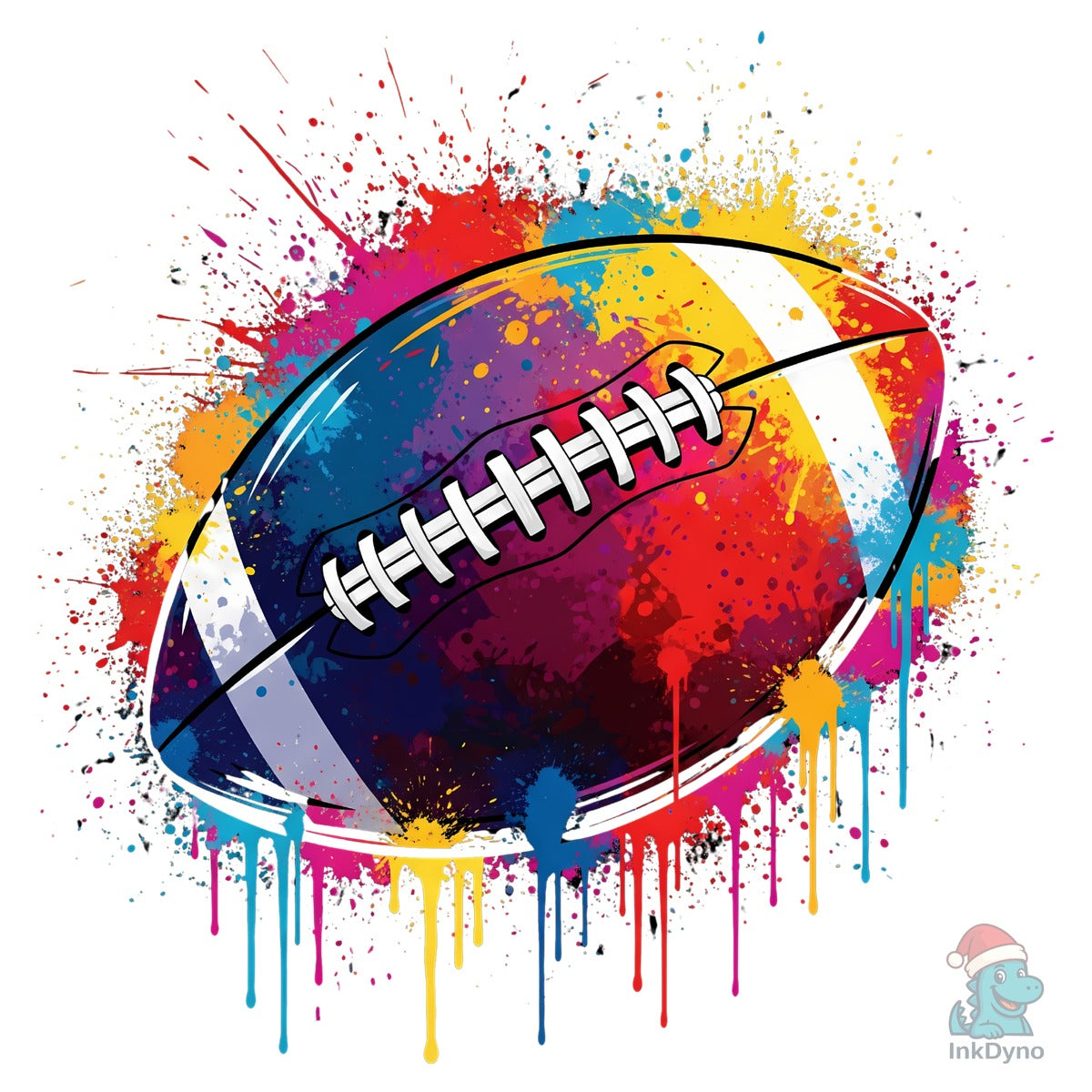 Colorful Football Paint Splatter