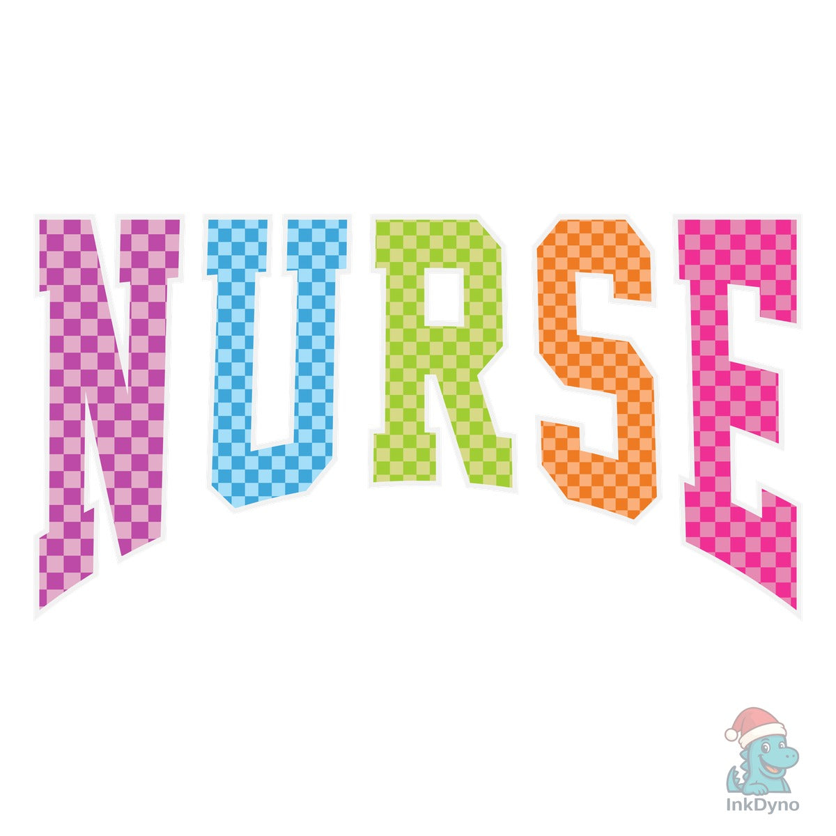 Nurse Checkered Retro Nurse Neon Preppy