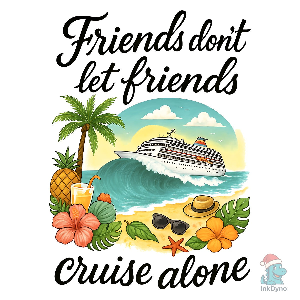 Tropical Summer Vacation T-Shirt Design