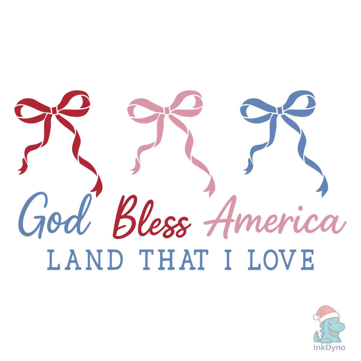 God Bless America Coquette Bow Patriotic