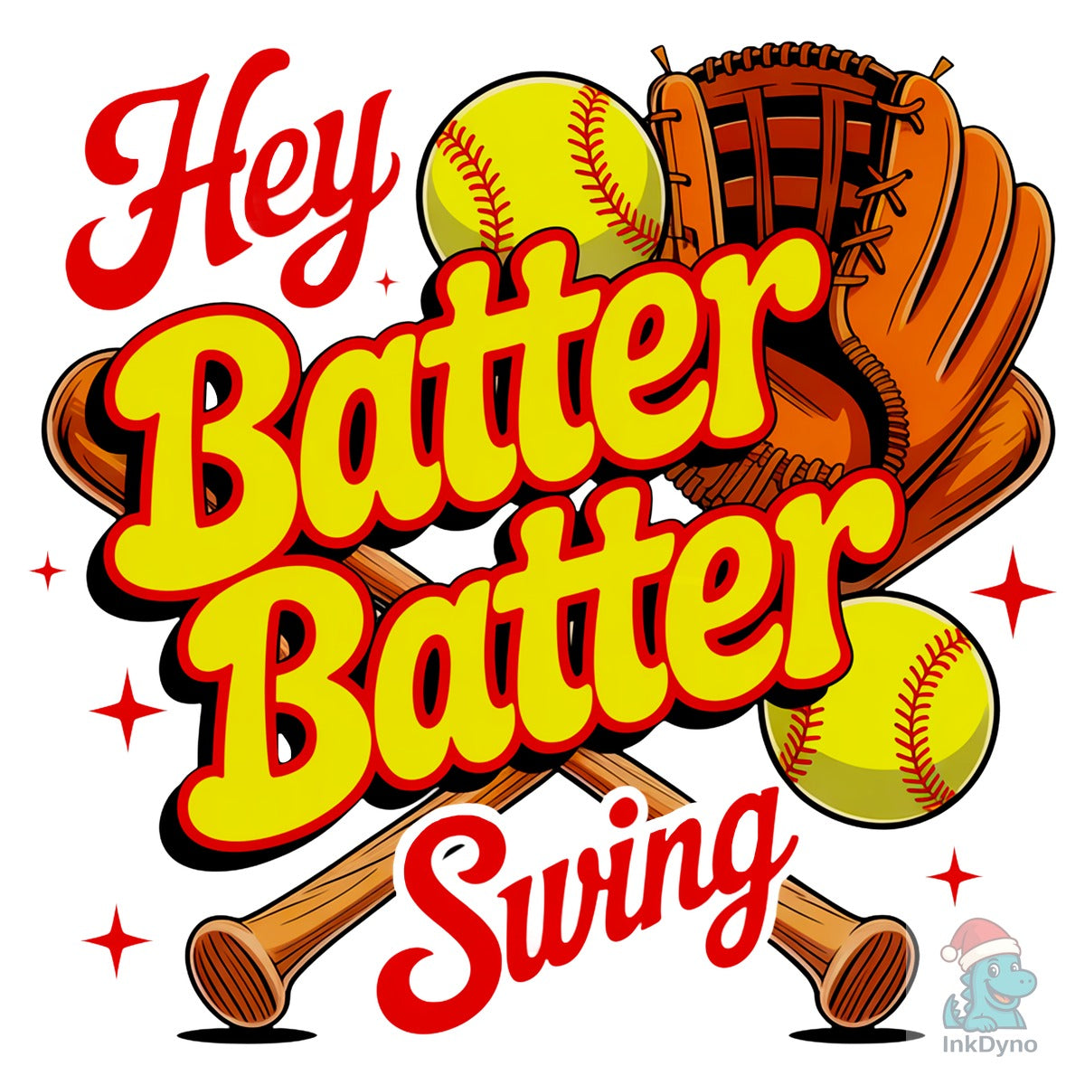 Retro Softball Batter Batter Swing