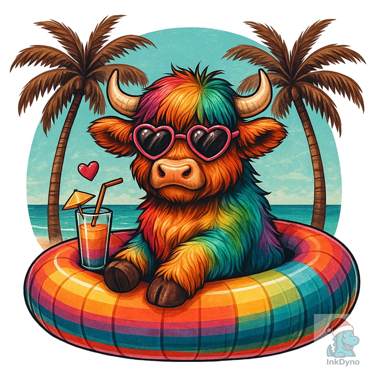 Cute Highland Cow Summer Sublimation