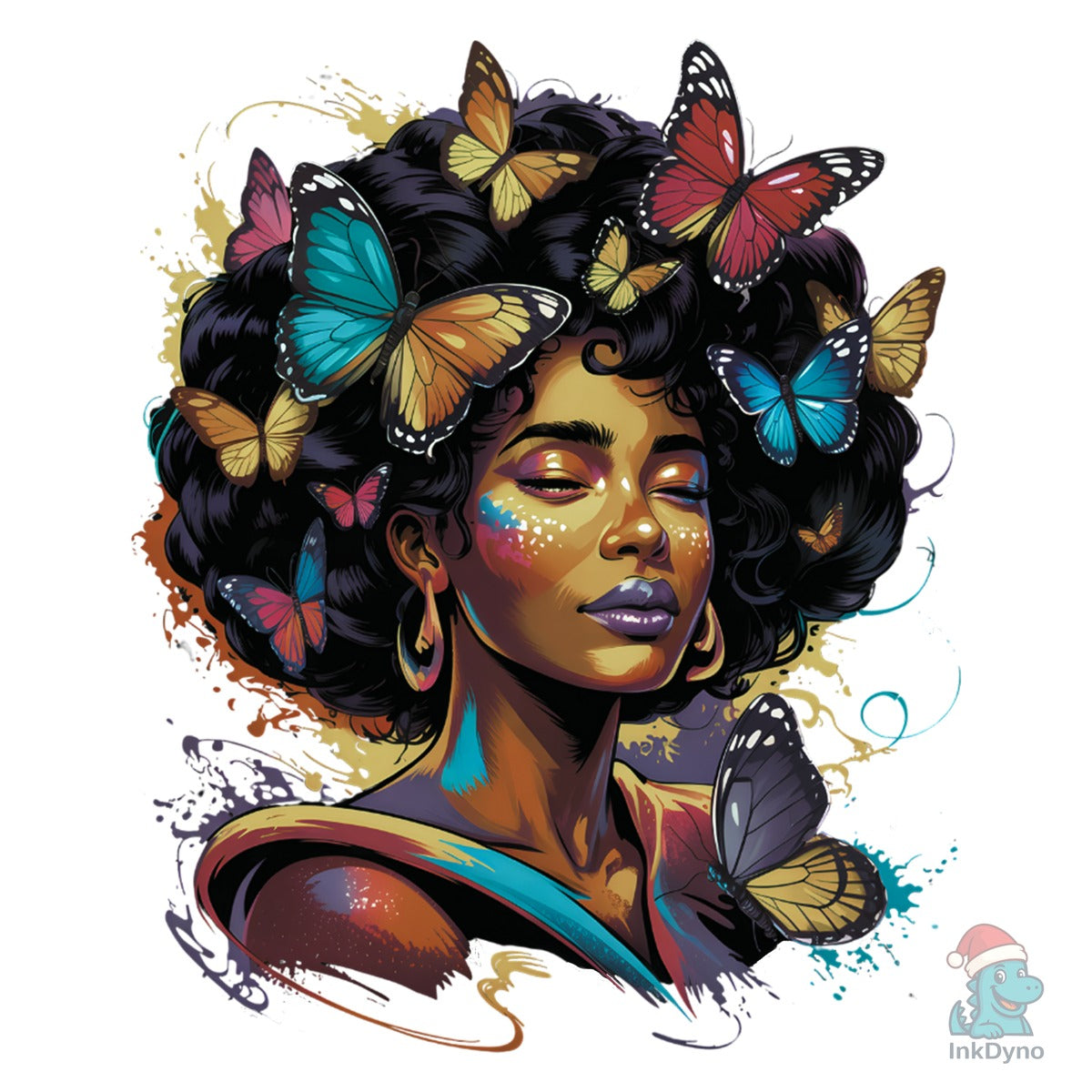Butterfly Black Woman Sublimation