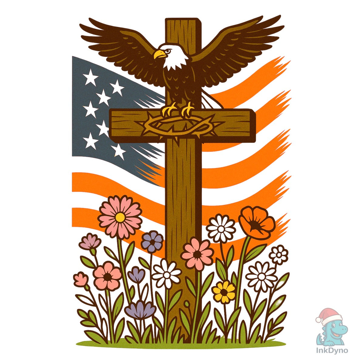 Patriotic Faith Eagle Cross