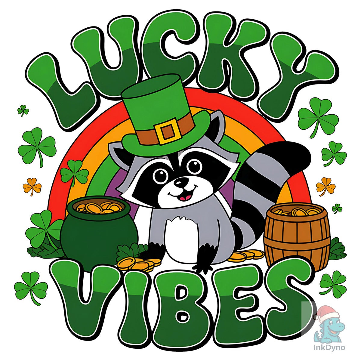 St Patricks Day Raccoon Sublimation