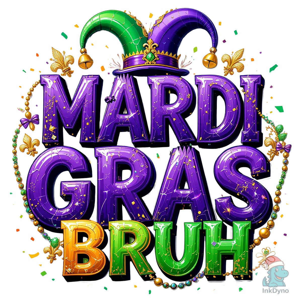 Playful Mardi Gras Font T-shirt Design