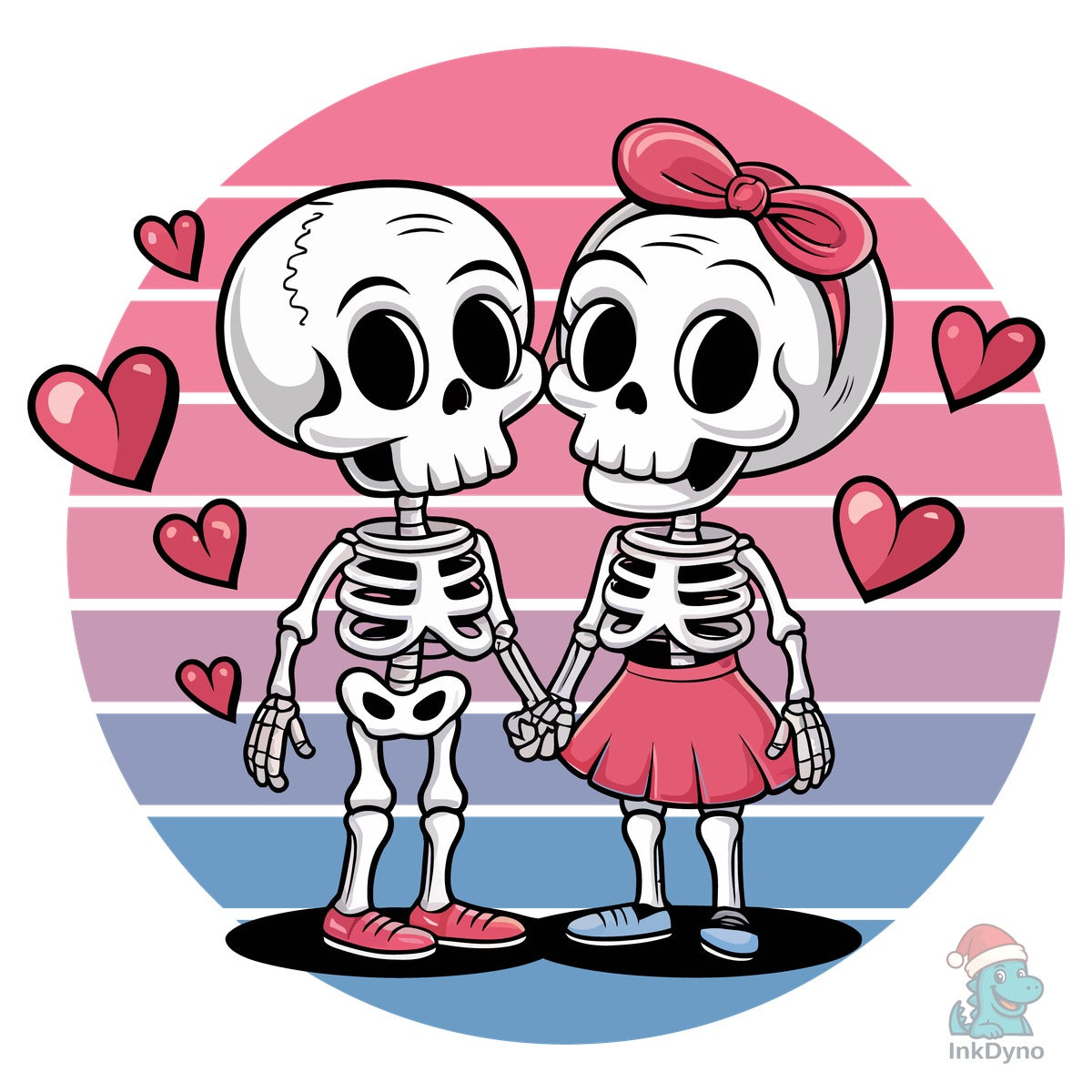 Funny Skull Valentines Day TShirt Design