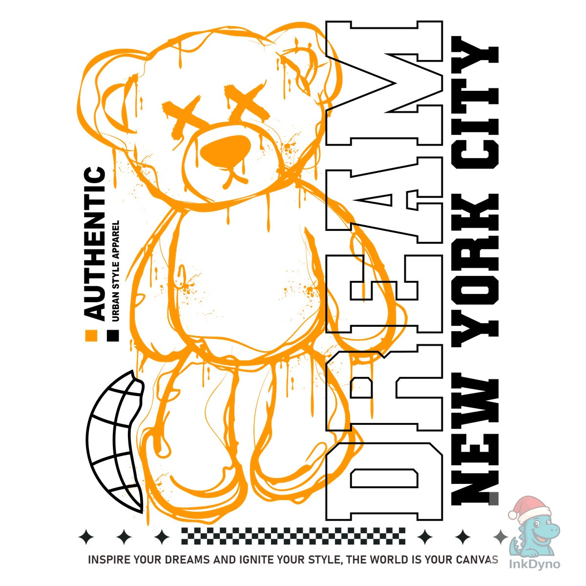 Graffiti Bear Doll Urban T Shirt Design