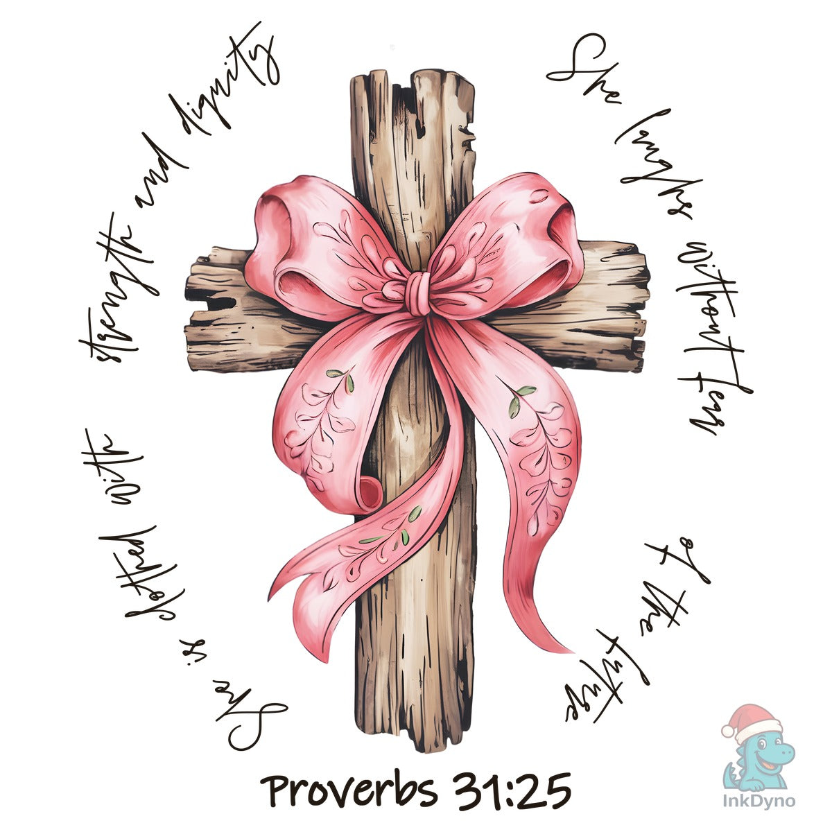Pink Bow Wooden Cross