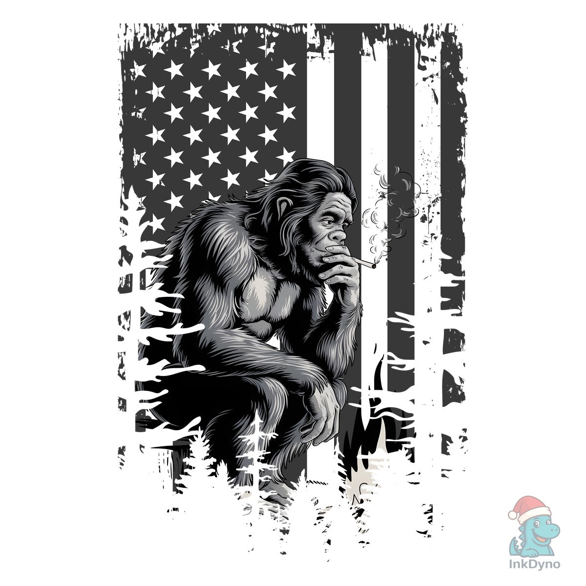 Bigfoot Squatch Shirt Bigfoot Usa Flag