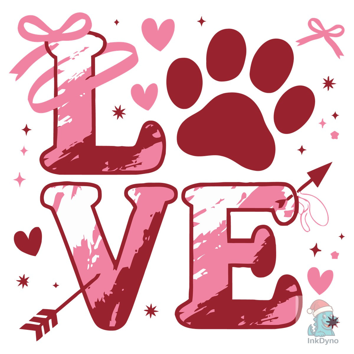 Dog Valentine Brushstroke Love T-Shirt