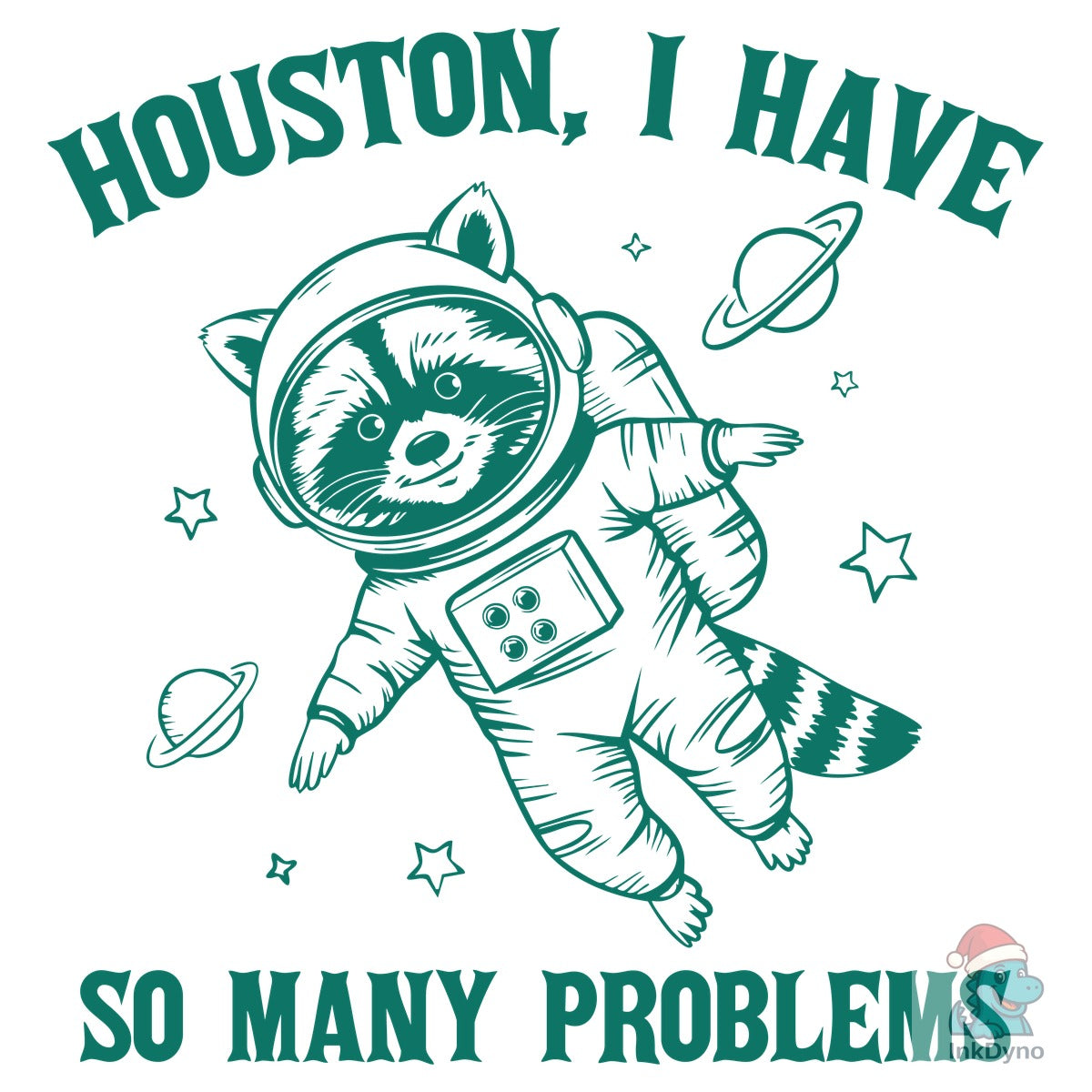 Raccoon in Space Vintage Raccoon Saying