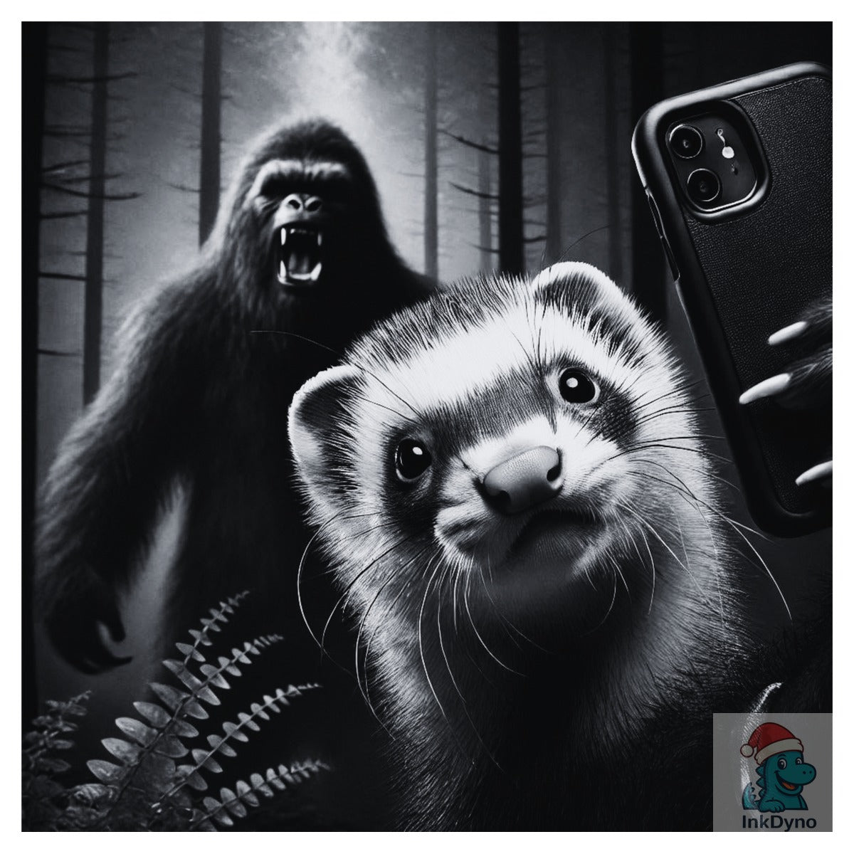 Ferret Selfie with Yeti Bigfoot Funny