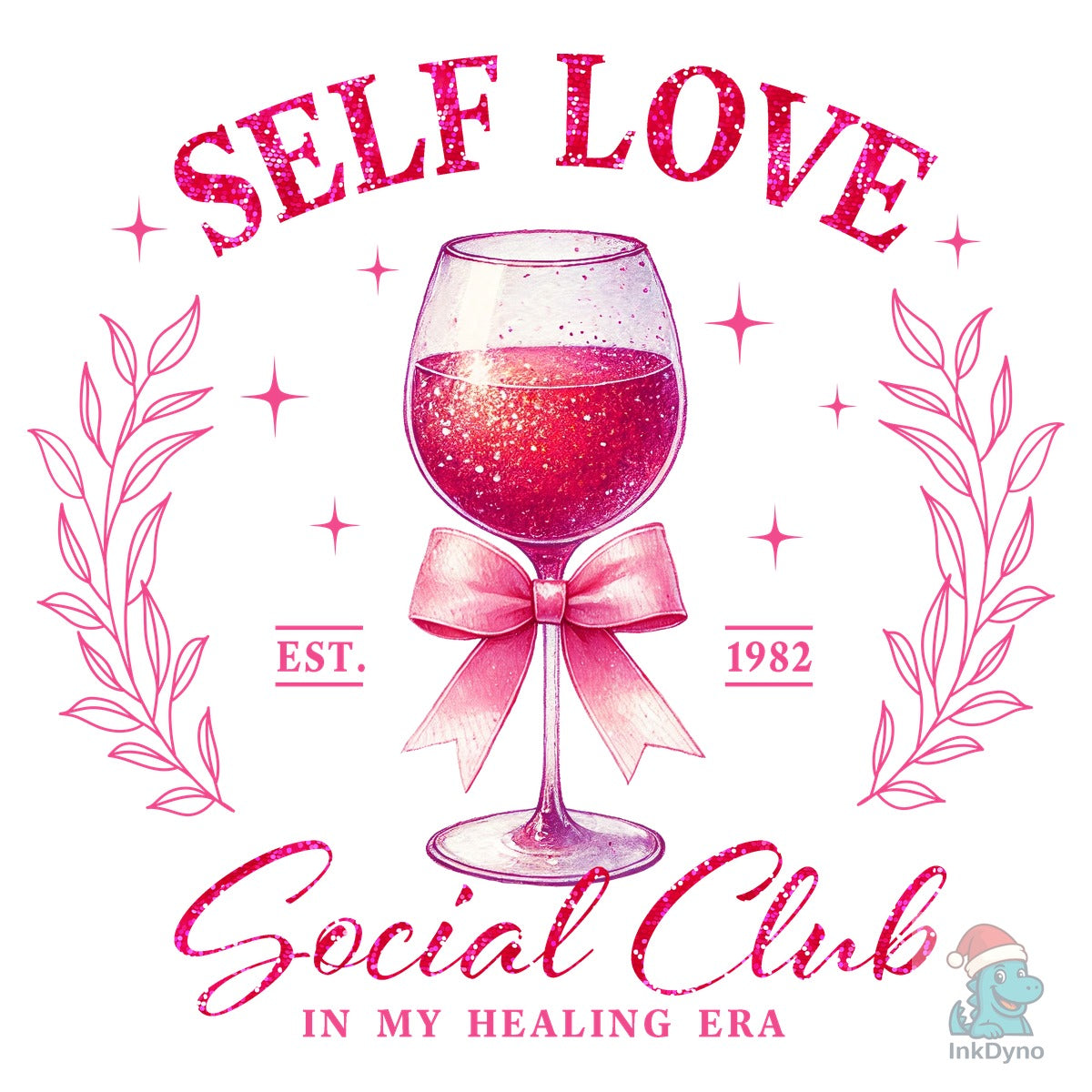 Valentine Self-Love Wine Glass Design