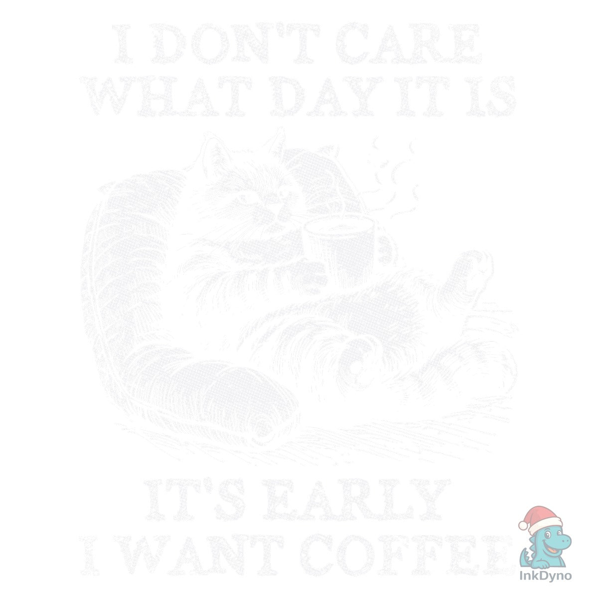 Cat Don't Care Just Want Coffee Shirt