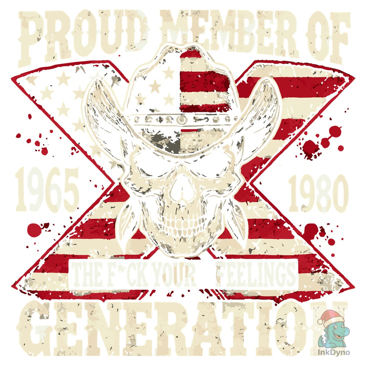 Generation X Patriotic Skull Graphic