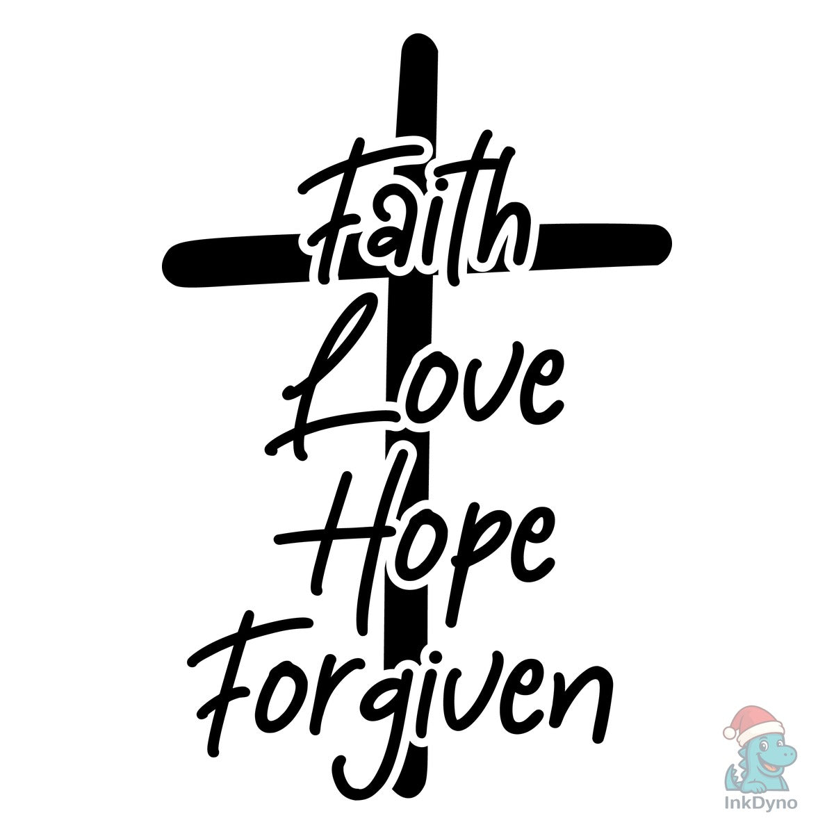 Faith Hope Love Forgiven Christian Cross