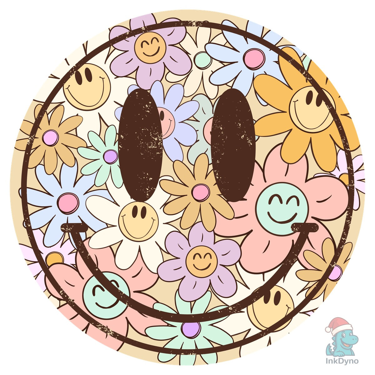 Happy Boho Smiley Flower