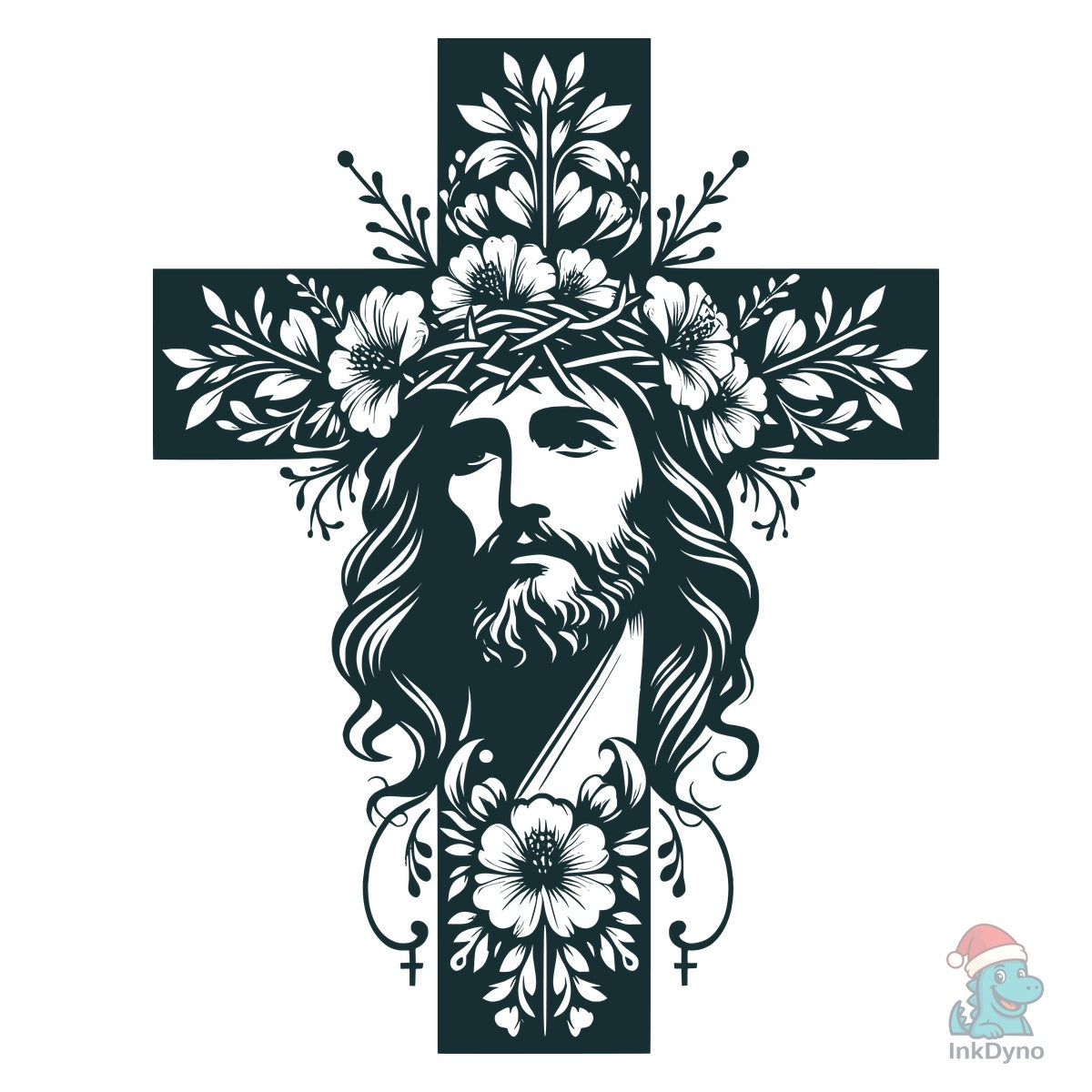 Floral Christian Cross Heat