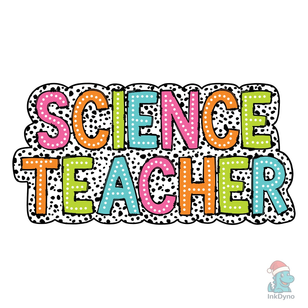 Science Teacher Dalmatian Dot Doodle